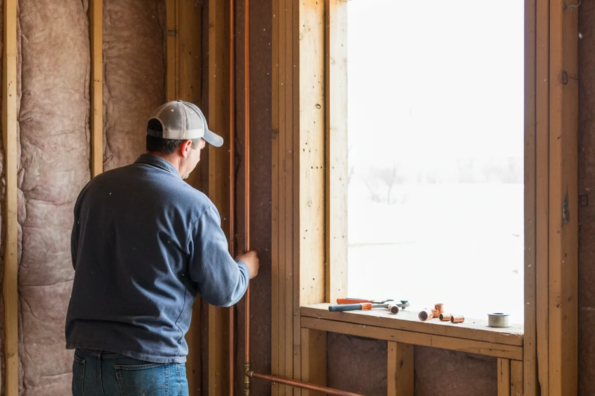 Licensed plumber running new copper supply lines in a Park City home