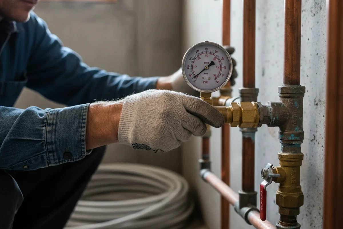 Pressure testing a repaired line during Water Line Repair in Park City